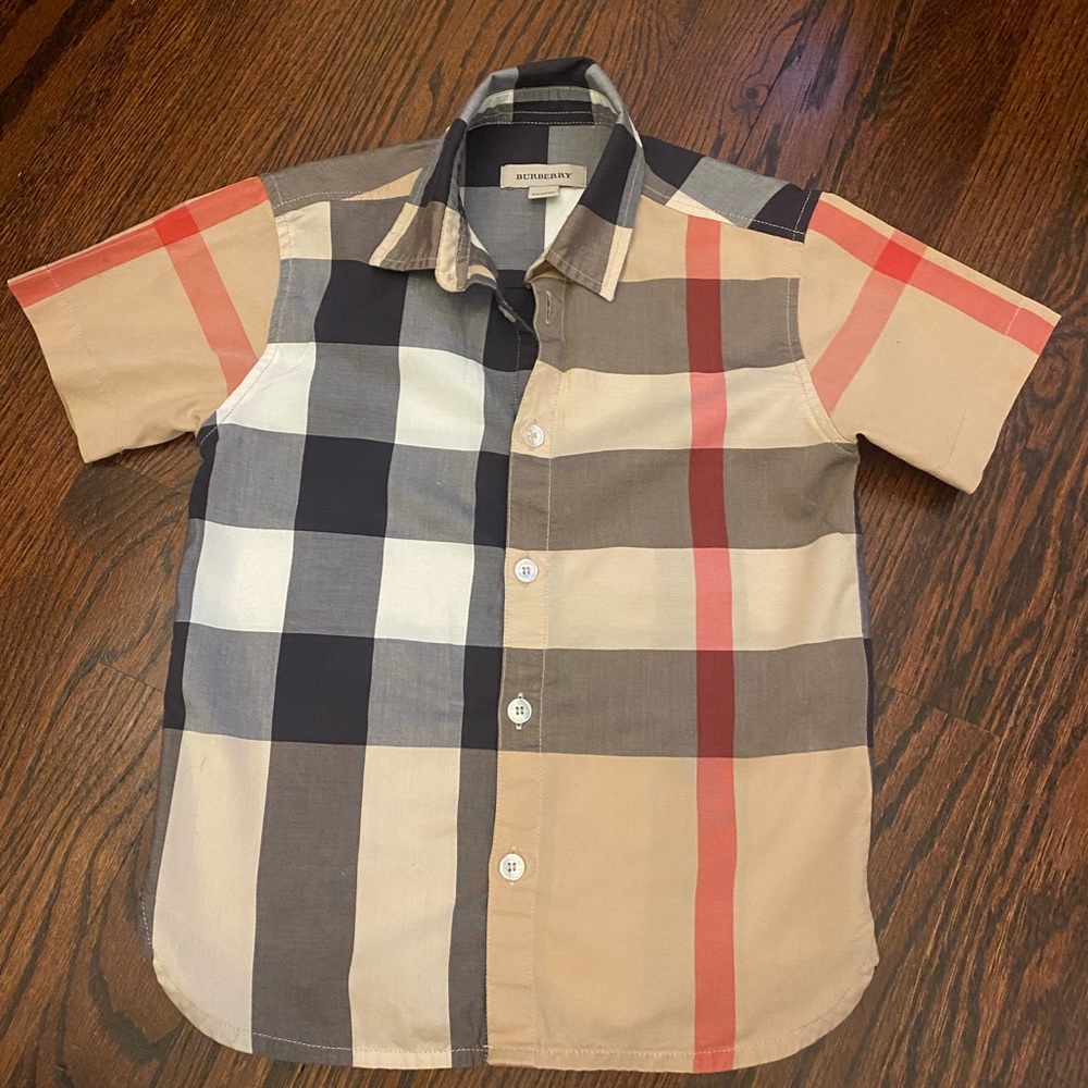Boys Burberry check button-down 4Y